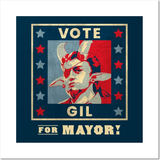 Vote Gil for Mayor Wall Art by The d20 Syndicate